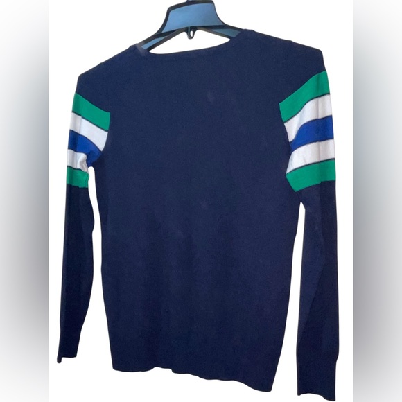 THE LIMITED PULLOVER STRIPED SWEATER BLUE COLOR WOMEN LONG SLEEVE SIZE MEDIUM - Picture 5 of 9